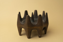 Mid Century Súlyoos Bronz Gyertyatartó / Retró / Space Age