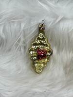 Retro  régi üveg karácsonyfadísz,lépesméz,méhecske