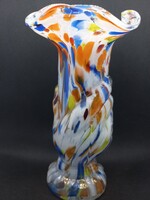 Vélhetően Muránói, kezet formázó színes vastag, fújt üveg váza