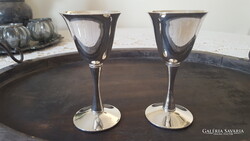 Bologna,ezüstözött talpas pohár 2 db.