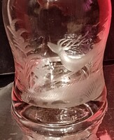Csiszolt likoros üveg /erdoreszelt, szarvassal/.