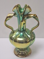 Zsolnay Eozin Fodros Fülű Váza #2910