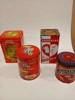 4 darab retró fém doboz