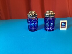 Régi  , ezüstözött fedeles cukortartó és cukorszóró .