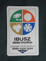Kártyanaptár,IBUSZ utazási iroda,1970