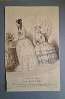 Divatmetszet - Modes de Paris - Le Miroir, 1844