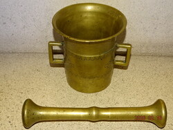 ANTIK RÉZMOZSÁR   MOZSÁR   2662 GRAMM  NAGYMÉRET !!! PONCOLT DÍSZÍTÉSSEL !!!