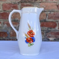 Zsolnay pipacsos - búzavirágos aranyszegélyes porcelán kancsó - kanna