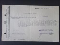 Budapest Székesfővárosi Községi Takarékpénztár – gépelt hivatalos felszólító levél, 1947