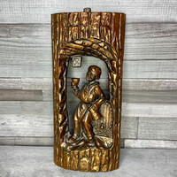 Vintage réz domborműves falikép dísz