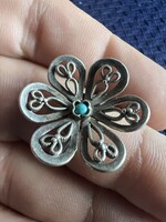 Vintage lengyel ezüst gyűrű virág