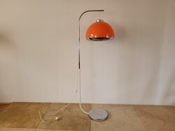 Régi retro krómozott fémvázas Szarvasi állólámpa mid century lámpa narancssárga búra