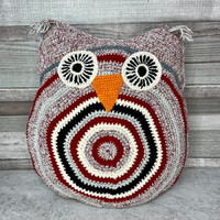 Kézműves horgolt bagoly párna