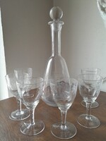 Retro boros pohár készlet 50 es évek , 6+1