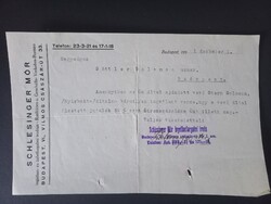 Schlesinger Mór ingatlan- és üzletforgalmi irodája  fejléces levél 1931