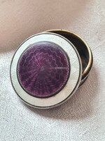 Cohen&Charles antik ezüst és guilloché lila kis szelence/gyógyszer-púder tartó 1911