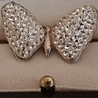 Ezüst, lepke formájú cirkónia köves gyűrű