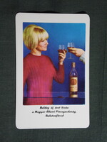 Kártyanaptár,Állami pincegazdaság,Balatonfüred,vermut,női modell,1971