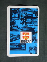 Kártyanaptár,BKV,közlekedési vállalat,Budapest,grafikai,villamos,autóbusz,metró,1971
