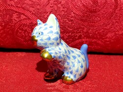 Herendi pikkely mintás cica figura