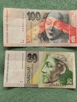 Szlovák korona 20 és 100