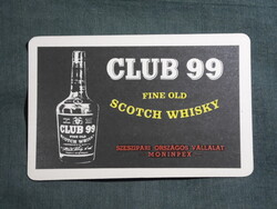 Kártyanaptár,Club 99 Scotch Whisky,Monimpex szeszipari vállalat,1970