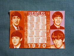Kártyanaptár,trafik,céllövölde,zenész,zenekar,Beatles,1970