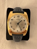 Wostok 2209 AU10 aranyozott férfi óra ritka szép állapotban 33x40 mm tokátmérő 1970
