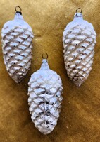 3 DB. FENYŐTOBOZ NAGYON RÉGI HAVAS FÚJT ÜVEG KARÁCSONY KARÁCSONYFADÍSZ DÍSZ FENYŐFADÍSZ