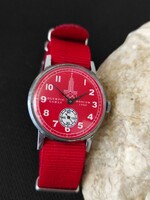 Szovjet szép 1980 Moszkvai Olimpiai Pobeda 15  köves Mechanikus szép karóra