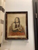 Glatz Oszkár 1872-1958  akvarellel színezett rézkarc