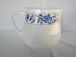 Gránit kerámia kék virágos kiöntő tejfölös bögre