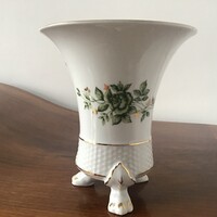 Hollóházi porcelán váza Erika mintás váza