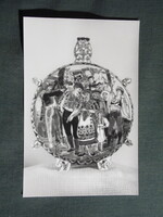 Képeslap,Pécs,Janus Pannonius múzeum,Zsolnay kerámia,porcelánfajansz,kulacs,1960-