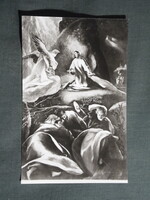 Képeslap,Budapest,Szépművészeti múzeum,El Greco,Krisztus az olajfák hegyén,1960-