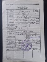 M.Kir. Bercsényi Miklós 1. Honvéd Tüzérosztály - tartalékos tüzér igazolványi lapja  1934
