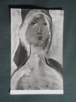 Képeslap,Pécs,Janus Pannonius múzeum,Gadányi Jenő,Fiatalság festmény, 1964-