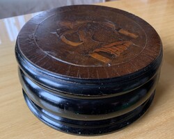 Dekoratív ,régi ,intarziás fedelű fa doboz