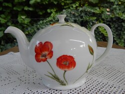 Pipacs mintás , csontporcelán teás kanna
