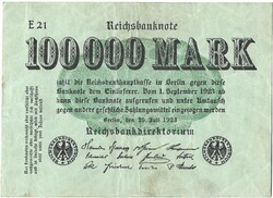100000 100 ezer márka 1923.07.25. Németország 1.