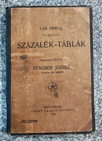 Stauber József "1-től 1000-ig terjedő százalék-táblák" Nagyvárad.1904. Szent László nyomda
