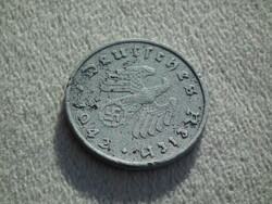 Németország, horogkeresztes birodalmi 10 Pfennig (Reichspfennig), 1942 F