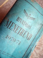 Hivatalos MÁV menetrend 1970/71