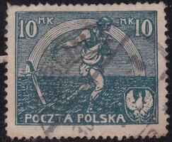 Lengyelország 10 Marka Régi Bélyeg 1921