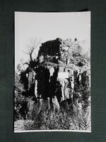 Képeslap,fotó,Salgótarján,Salgó vár,Petőfi emléktábla látkép,részlet,1950-
