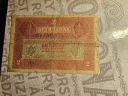 1917-es 2 Korona FELÜLBÉLYEGZETT F+