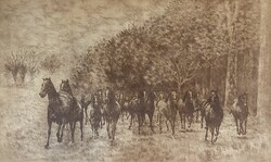 Rádóczy Gyarmathy Gábor: Ménes - rézkarc