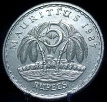 Mauritius 5 rúpia, 1987 C17E4