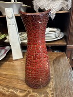 Zsolnay ökörvér mázas  repesztett váza