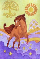 Vágta (akvarell & színes ceruza)